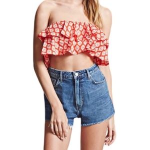 FOREVER 21 Women's Floral Flounce Top